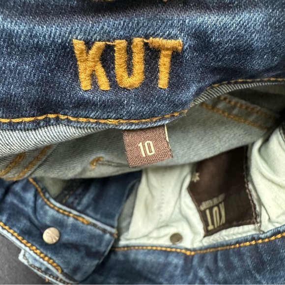 KUT From The Kloth Medium Wash "Crop Straight Leg" Blue Jeans, Size 10 (US) - Picture 6 of 8